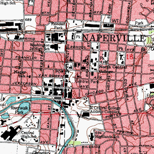 Topographic Map of Grace Evangelical Church, IL