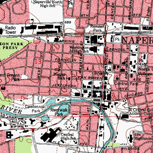 Topographic Map of Saint Johns Evangelical Lutheran Reformed Church (historical), IL