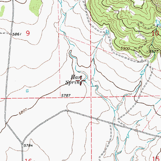 Topographic Map of Hart Spring, CO