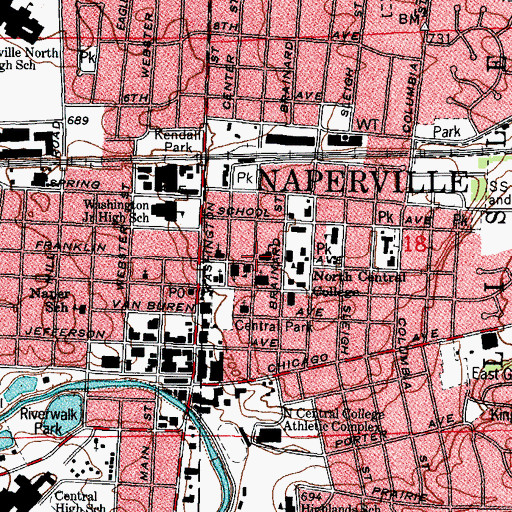 Topographic Map of Saints Peter and Paul Parochial School, IL