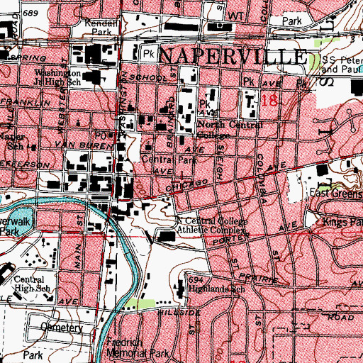 Topographic Map of Seager Hall, IL