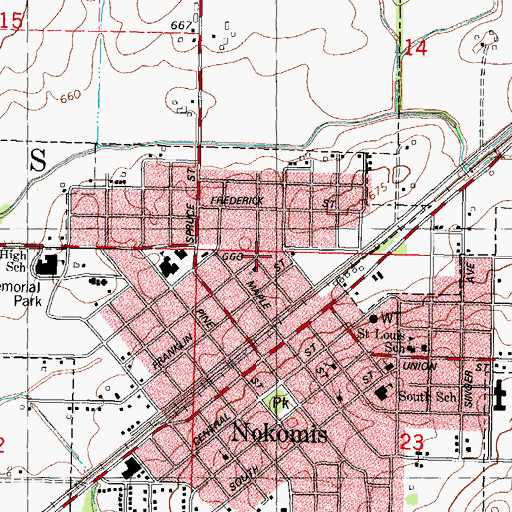 Topographic Map of German Methodist Episcopal Church (historical), IL