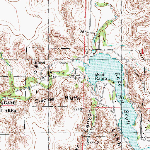 Topographic Map of Lake View Campground, KS
