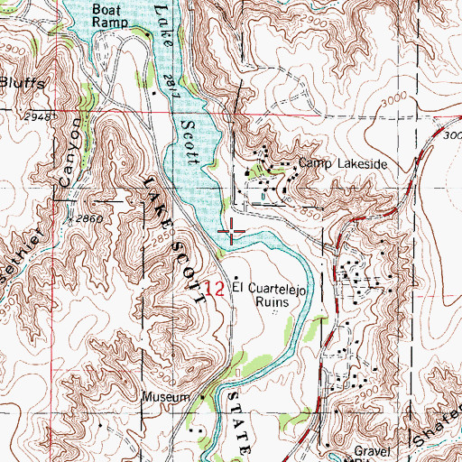 Topographic Map of Lakeside Campground, KS