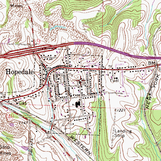 Topographic Map of Sacred Heart Catholic Church, OH