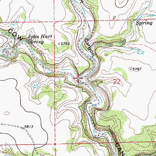 Topographic Map of Hart Canyon, CO