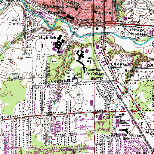 Topographic Map of The Franciscan Center, OH