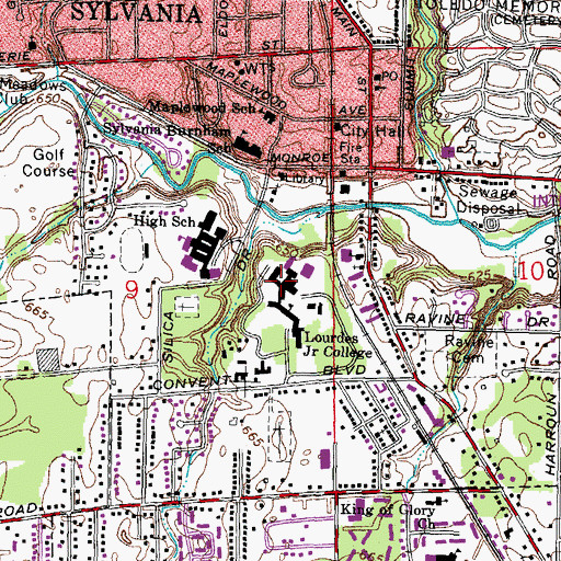 Topographic Map of Madonna Hall, OH