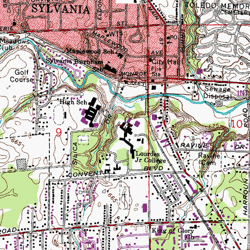 Topographic Map of Our Lady Queen of Peace Chapel, OH