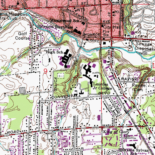 Topographic Map of Portiuncula, OH