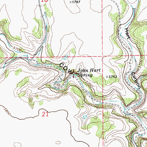 Topographic Map of John Hart Spring, CO