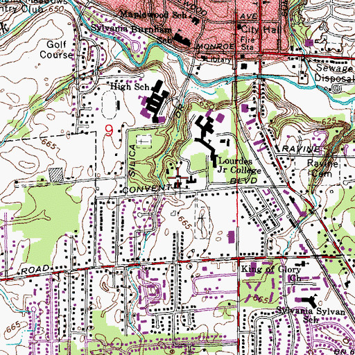 Topographic Map of Saint Francis Education Center, OH