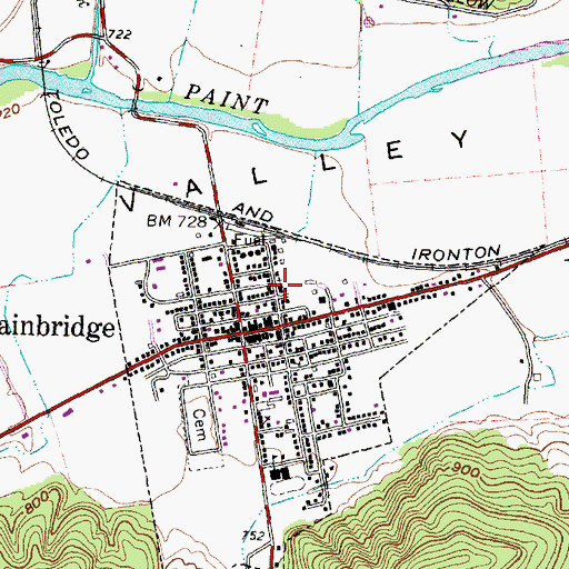 Topographic Map of Bainbridge Presbyterian Church, OH