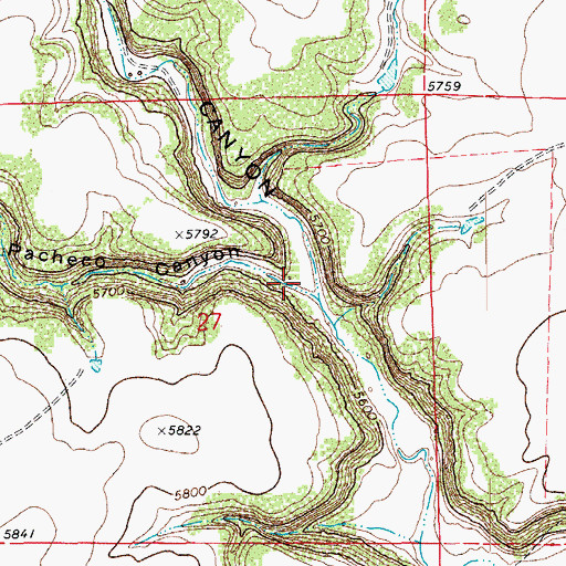 Topographic Map of Pacheco Canyon, CO