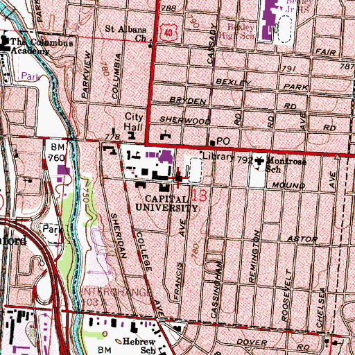Topographic Map of Alumni Gymnasium, OH