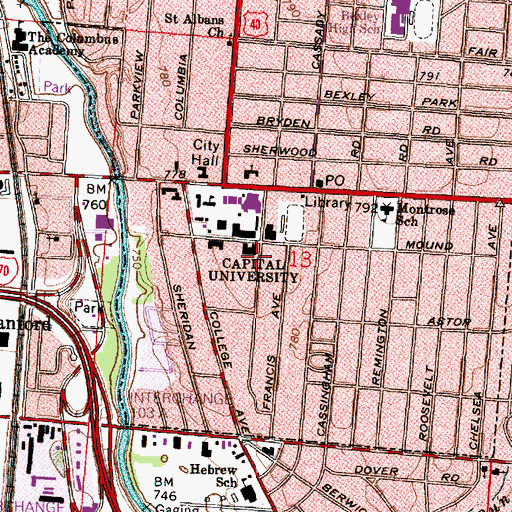 Topographic Map of Bremer Hall, OH