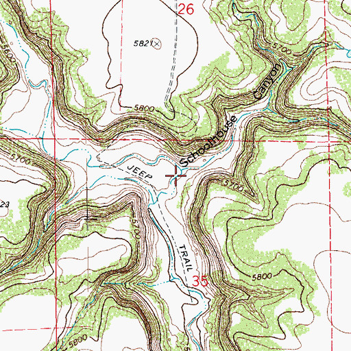 Topographic Map of Schoolhouse Canyon, CO
