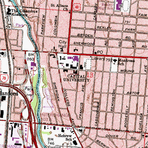 Topographic Map of Geiger Hall, OH