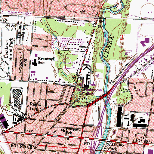 Topographic Map of Lynam Hall, OH