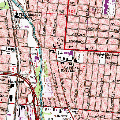 Topographic Map of Otto Meyers Service Center, OH