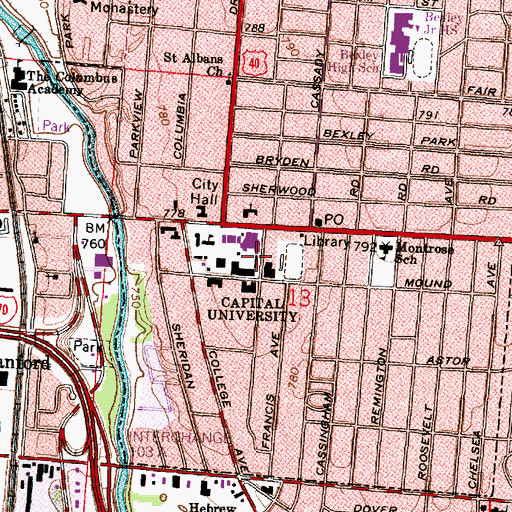Topographic Map of Ruff Memorial Learning Center, OH