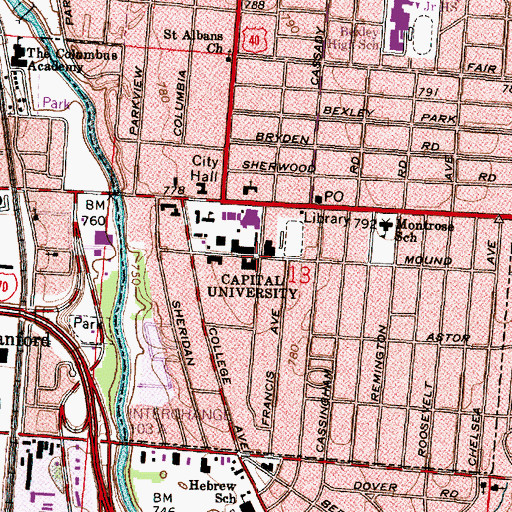 Topographic Map of Schoedinger Hall, OH