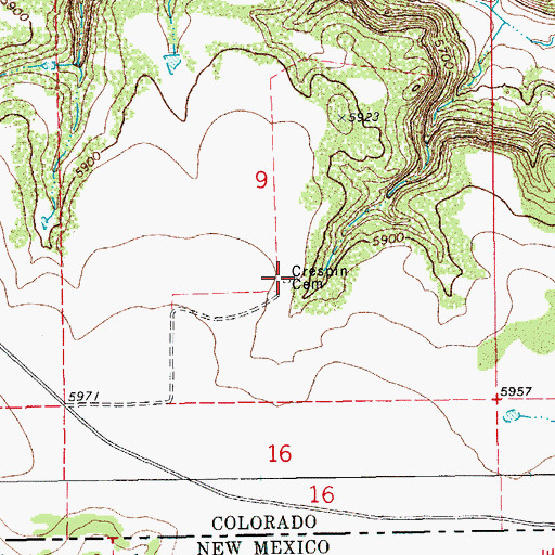 Topographic Map of Crespin Cemetery, CO