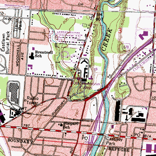 Topographic Map of Spangler Learning Center, OH