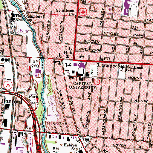 Topographic Map of Yochum Hall, OH