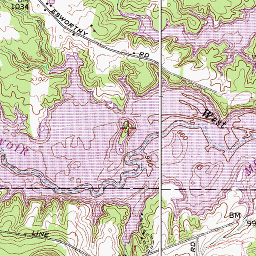 Topographic Map of Goose Island, OH