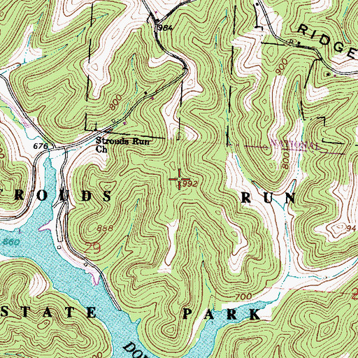 Topographic Map of Broken Rock Trail, OH
