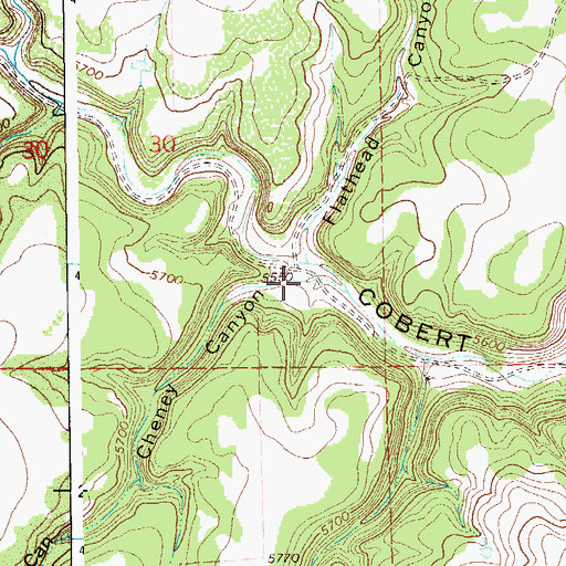 Topographic Map of Cheney Canyon, CO