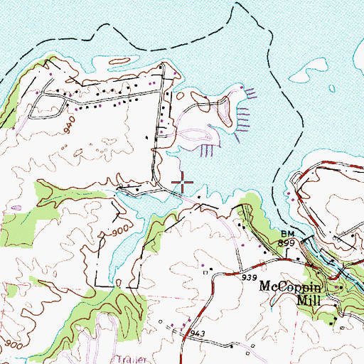 Topographic Map of East Shore Marina, OH