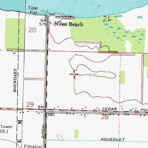 Topographic Map of Scottish Links Golf Course, OH