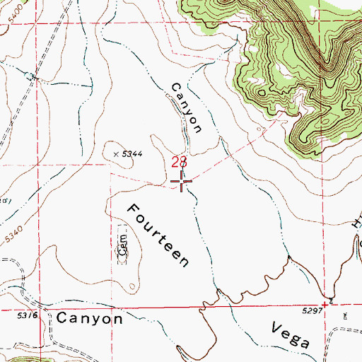 Topographic Map of Cow Canyon, NM