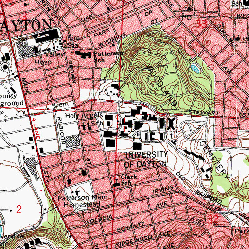 Topographic Map of Immaculate Conception Chapel, OH