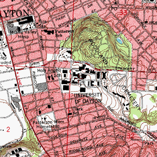 Topographic Map of Liberty Hall, OH