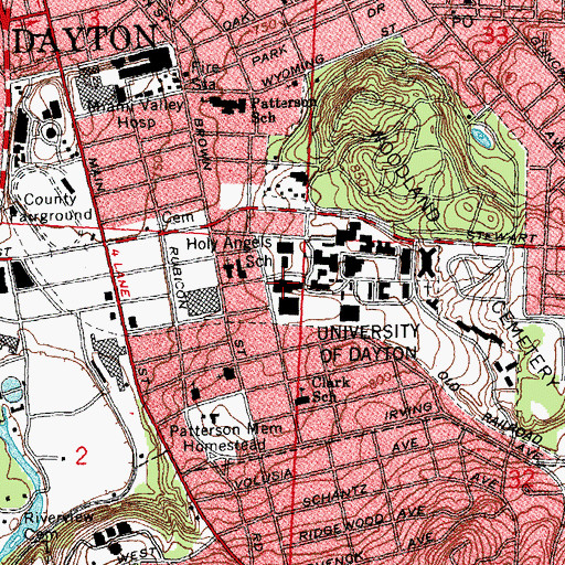 Topographic Map of Thomas J Frericks Athletic and Convocation Center, OH