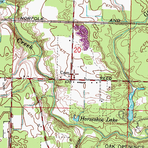 Topographic Map of Bird Family Cemetery, OH