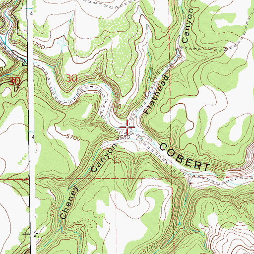 Topographic Map of Flathead Canyon, CO