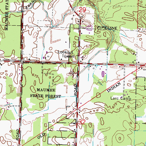 Topographic Map of Franklin Cemetery, OH
