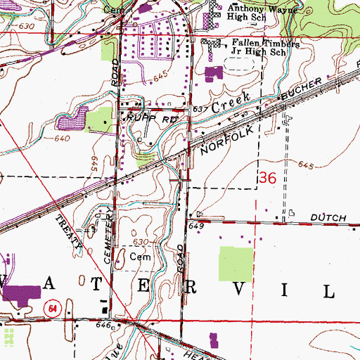 Topographic Map of Mennonite Cemetery, OH