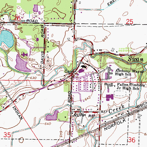 Topographic Map of Rupp Cemetery, OH