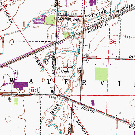 Topographic Map of Whitehouse Cemetery, OH
