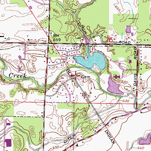 Topographic Map of Winslow Cemetery, OH