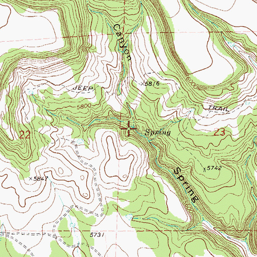 Topographic Map of Steel Trap Canyon, CO