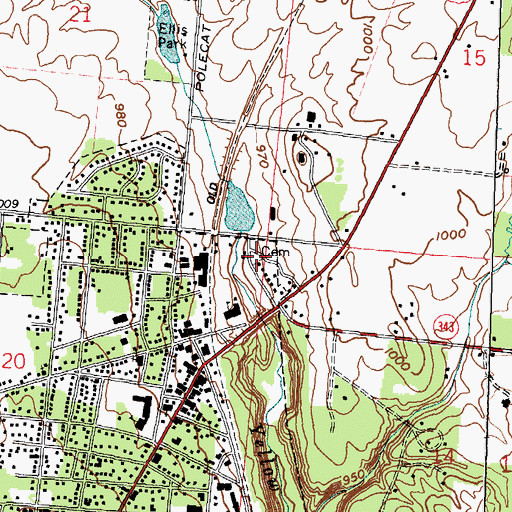 Topographic Map of Glen Forest Cemetery, OH