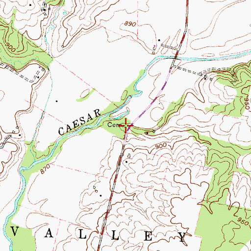 Topographic Map of Mercer Cemetery, OH