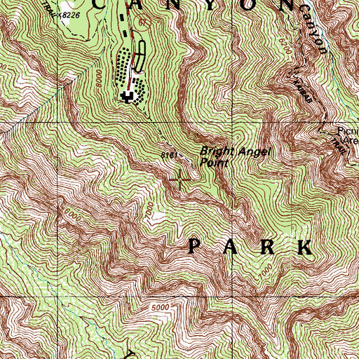 Topographic Map of Bright Angel Point, AZ