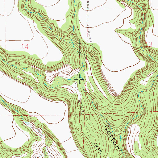 Topographic Map of Honeymoon Canyon, CO